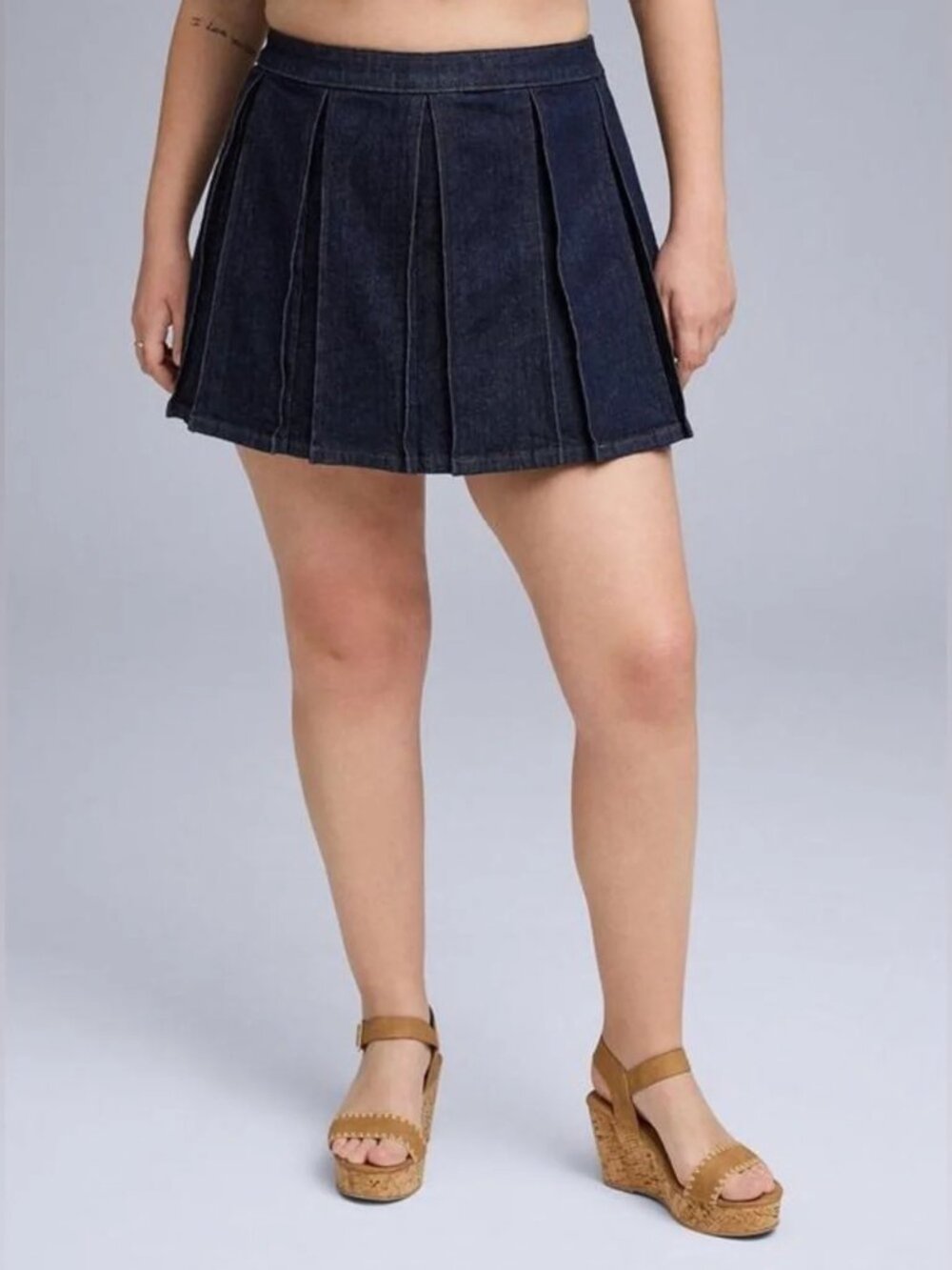 torrid Belle Isle Pleated Denim Jean Skort, Size 24